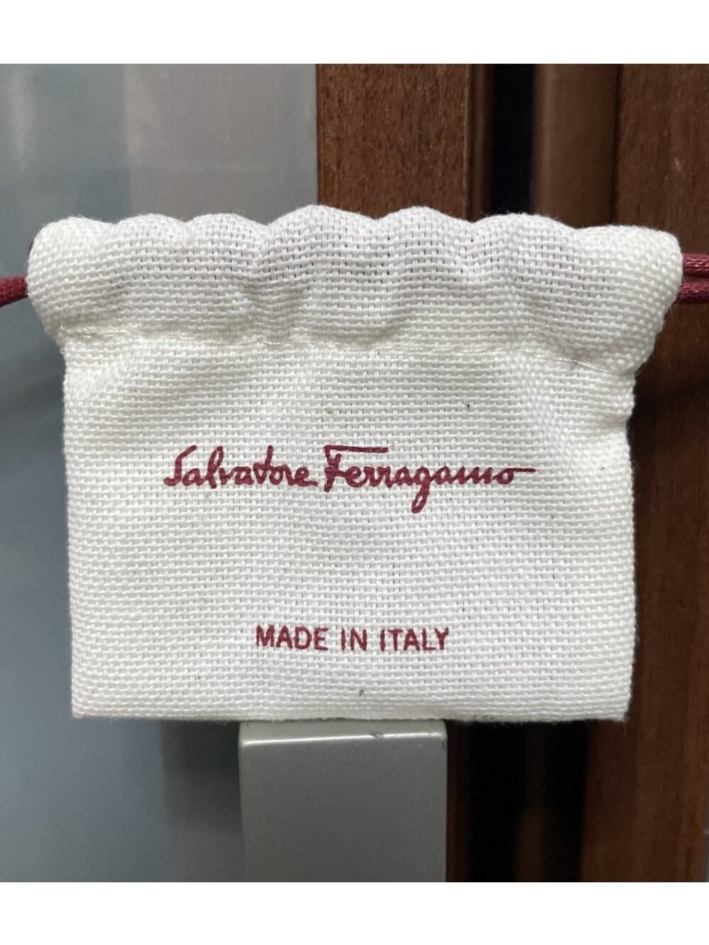 Salvatore Ferragamo Mini Drawstring Jewelry Dust Bag Storage Pouch 2.25” X 2.5”